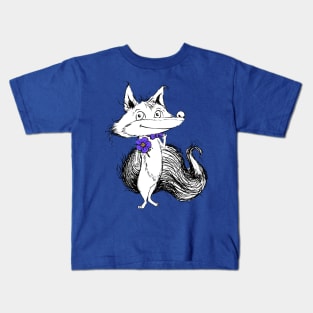 Dapper Little Fox with a Fancy Bow Tie and Boutonniere Kids T-Shirt